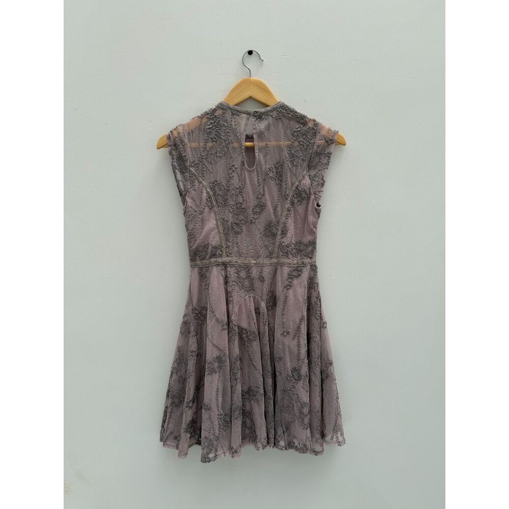 Free People Laurel Lace Dress - Purple/Silver Mesh - Size 4 - Picture 2 of 6